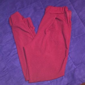 BOOHOO work pant in burgundy